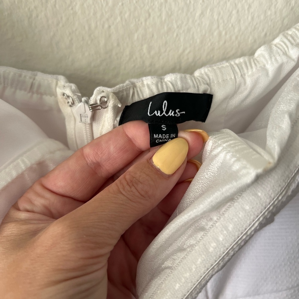 Lulu's White Strapless Peplum Romper - Picture 8 of 8
